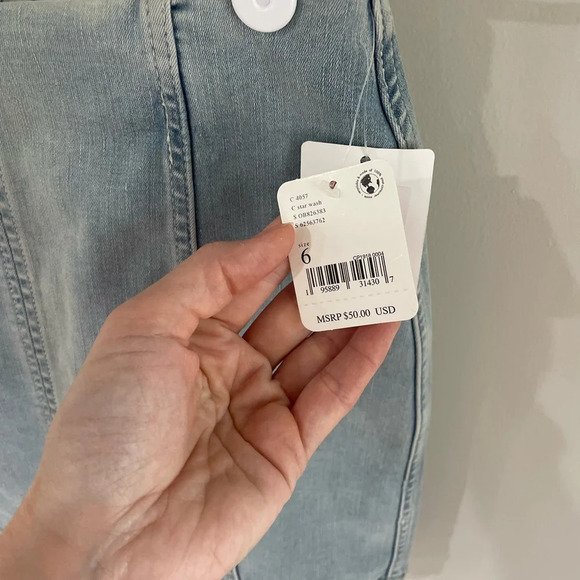 Free People Modern Femme Denim Mini Skirt - Light Wash - Size 6 - NWT - Picture 6 of 9